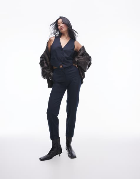 Mango suit slim trouser co-ord 12 in navy