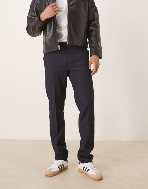 Mango slim fit trousers navy