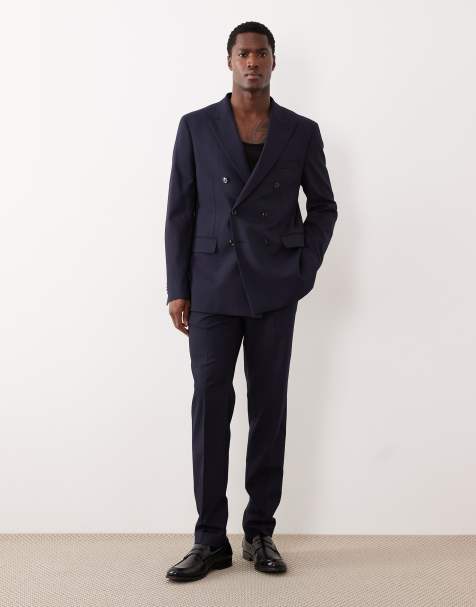 Mango slim fit tailored trouser co-ord in navy