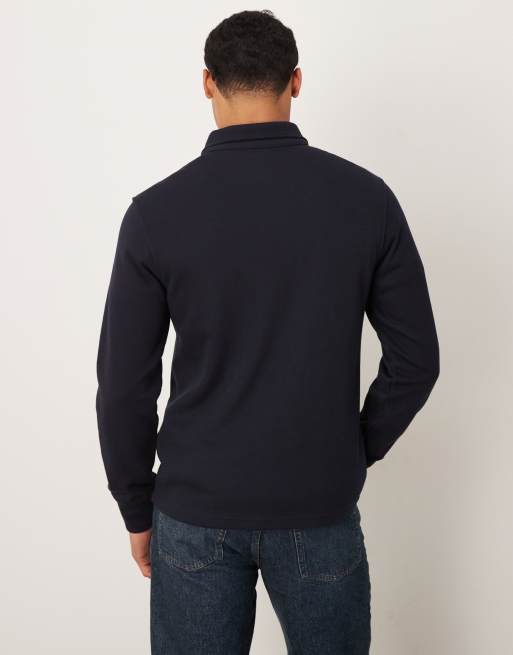 Mango – Granatowy dzianinowy sweter z zapięciem na zamek pod szyją, 3 z 5
