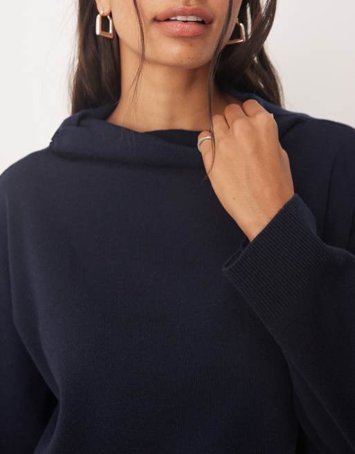 Mango – Granatowy sweter z golfem z miękkiej dzianiny, część zestawu , 3 z 4