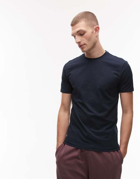 Mango – Granatowy T-shirt o kroju podkreślającym sylwetkę - view 1