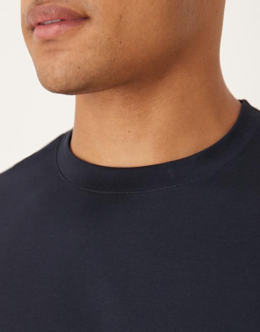 Mango – Granatowy T-shirt z mieszanki bawełny, 5 z 5