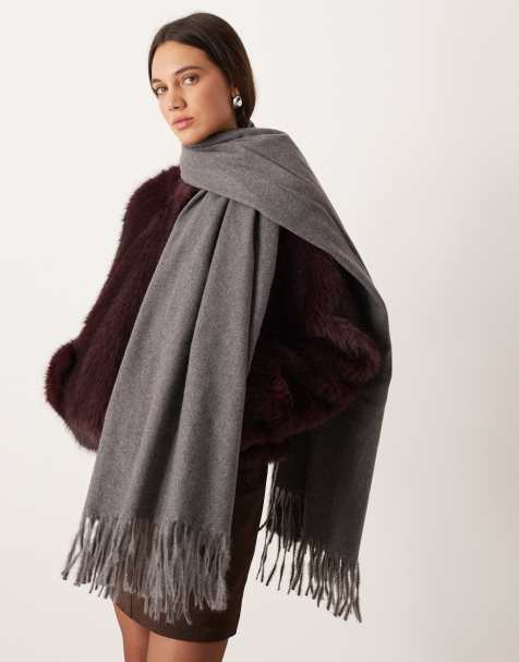 Mango - Gråt klassisk halstørklæde - view 1