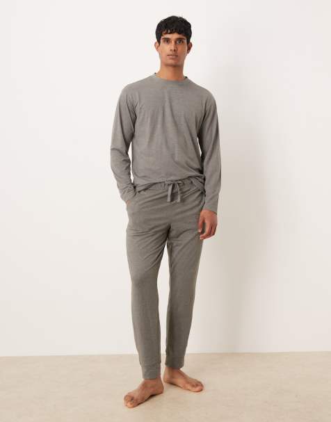 Mango - Gråt pyjamassæt i bomuldsblanding - view 1