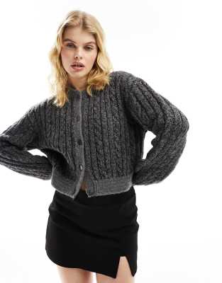 Studio Anneloes Newy openvallend grofgebreid vest • Lila • de Bijenkorf