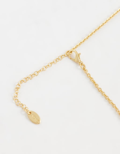 Mango – Guldfärgat halsband med gröna stenar, 3 av 4