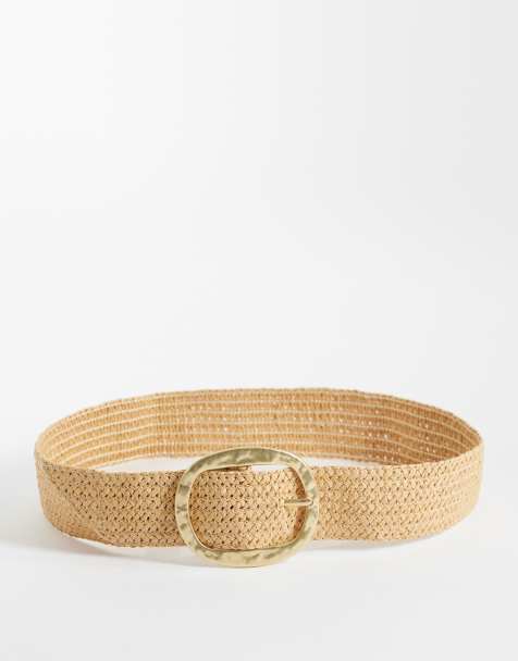 Mango – Gürtel aus Bast in Beige - view 1