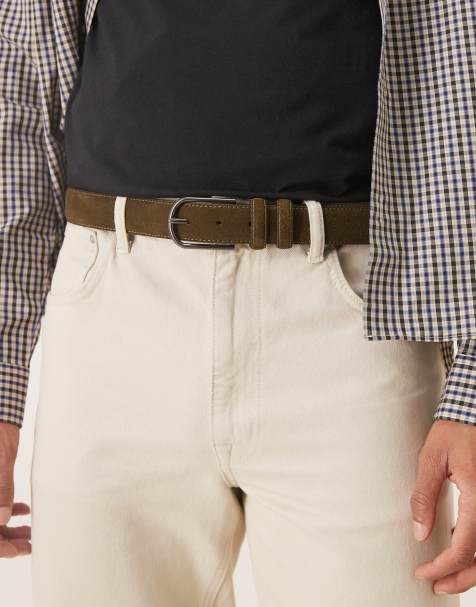 Mango – Gürtel aus Wildleder in Khaki - view 1