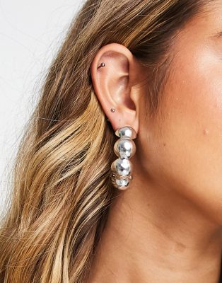 Mango half moon earrings in silver