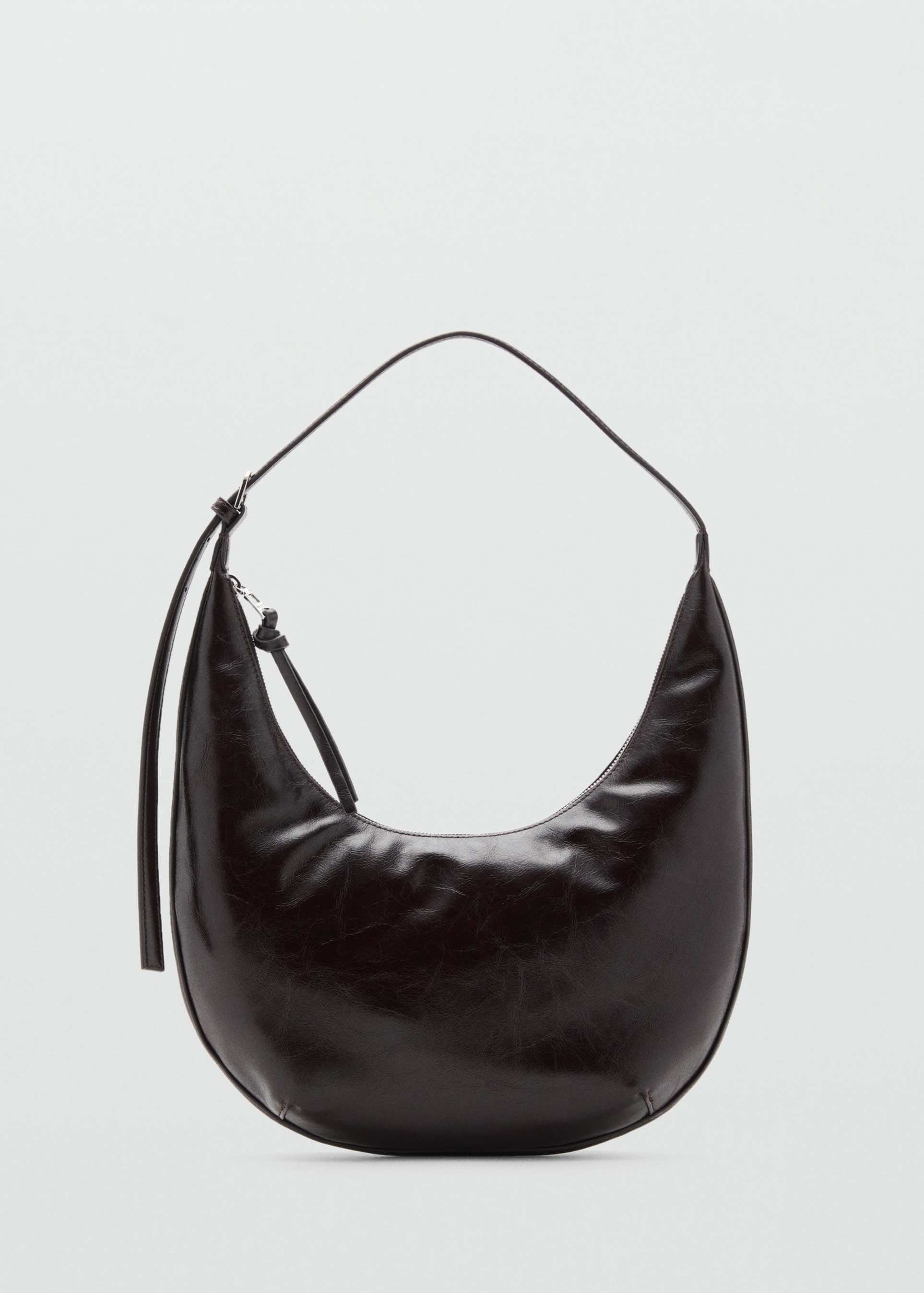 mango half moon shoulder bag in deep brown