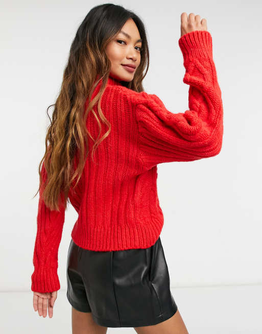 Red on sale knit jumper