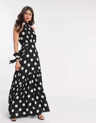 maxi dress with polka dots