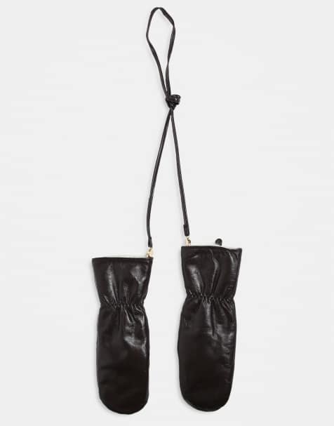 Mango – Handschuhe aus Leder in Tiefbraun mit Kunstpelz-Futter - view 1