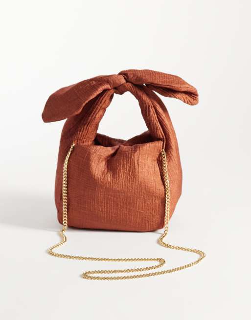 Mango Handtasche mit Bindedetail in Dunkelrot, 3 von 4