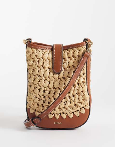 Mango – Handyhülle aus Bast in Beige - view 1