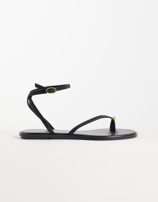 Mango Hardware Detailing Flat Sandals In Multi