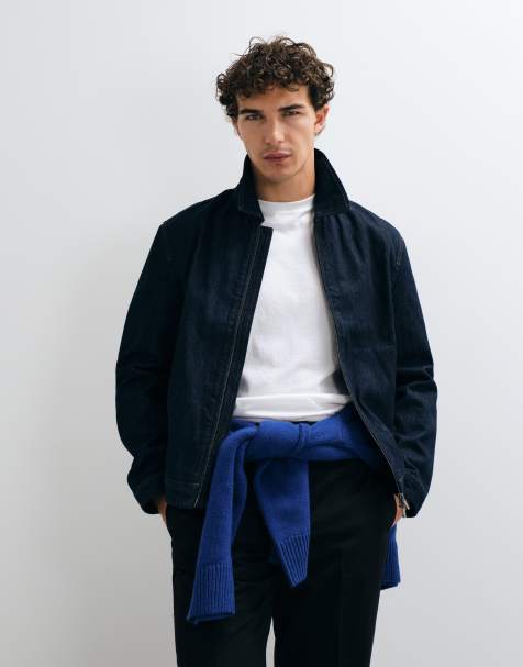 Mango Harrington jack in marineblauw - view 1