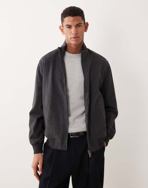 Mango – Harrington-Jacke in Anthrazit mit Reißverschluss - view 1