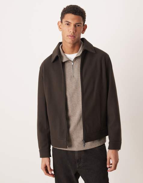 Mango – Harrington-Jacke in Braun mit Reißverschluss - view 1