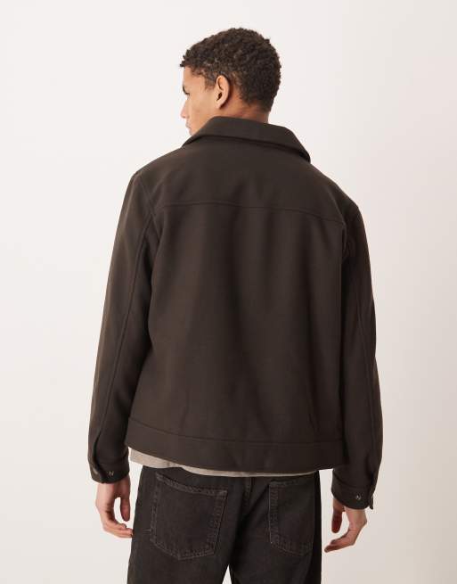 Mango – Harrington-Jacke in Braun mit Reißverschluss, 3 von 5