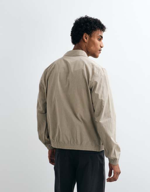 Mango harrington jacket in beige check, 4 of 5