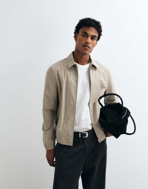 Mango harrington jacket in beige check, 5 of 5