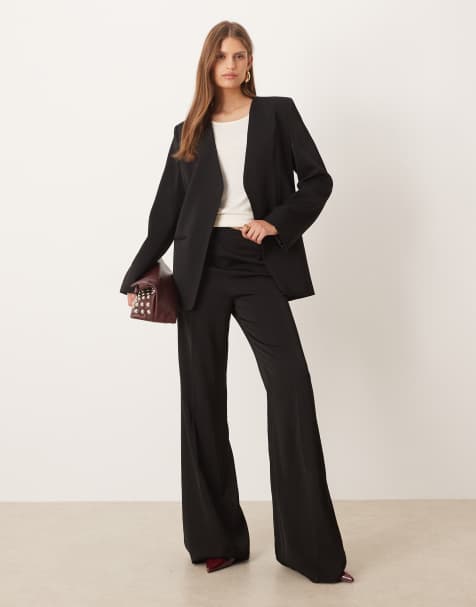 Mango Harry tailored flared trouser co-ord in black