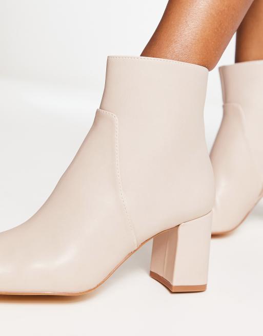 Mango heeled ankle boot in cream