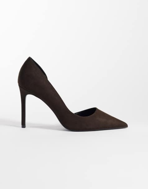 Mango heeled court shoe in brown - view 1