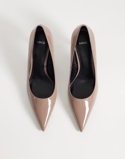 Mango heeled court shoe in pale pink, 2 of 4