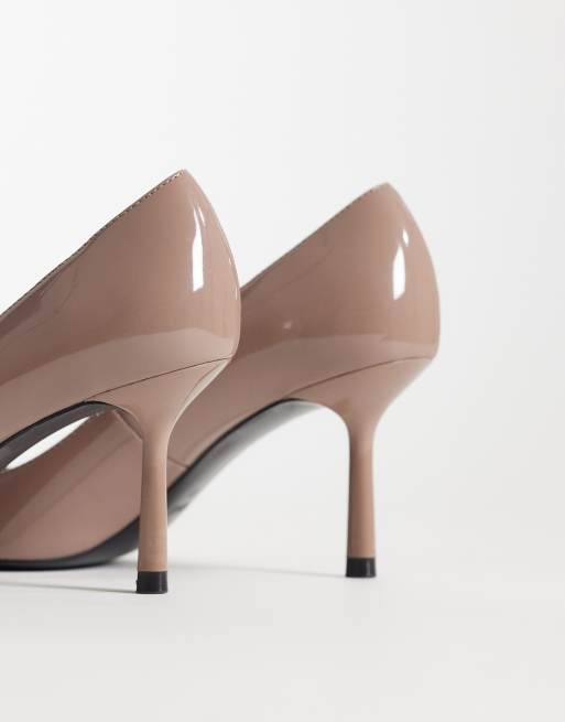 Mango heeled court shoe in pale pink, 3 of 4