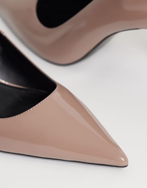Mango heeled court shoe in pale pink, 4 of 4
