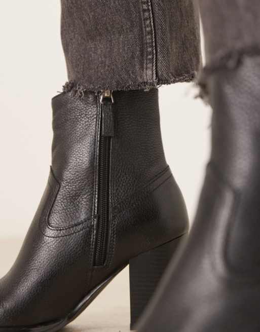 Mango heeled cowboy ankle boots in black, 2 of 4