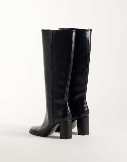 Mango heeled knee high boot in black , 4 of 4