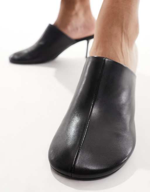 Mango heel leather mules new arrivals