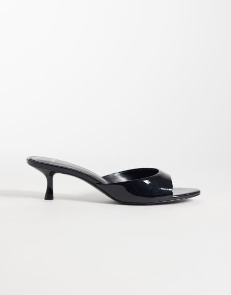 Mango heeled mules in black - view 1