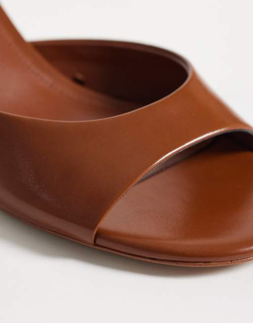 Mango heeled mules in brown, 3 of 4