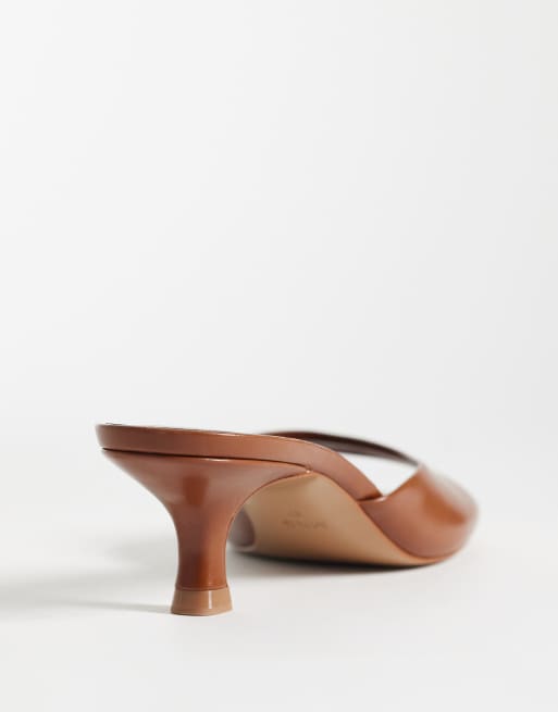 Mango heeled mules in brown, 4 of 4