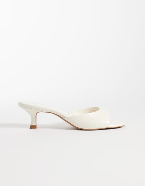 Mango heeled mules in cream - view 1