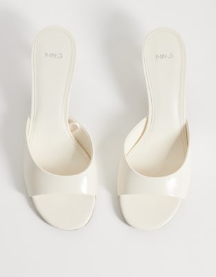 Mango Heeled Mules In Neutral