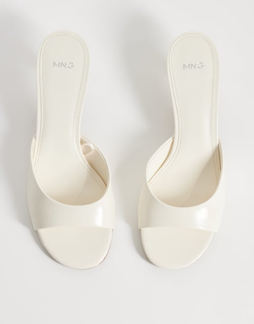 Mango heeled mules in cream, 2 of 4