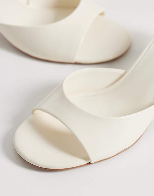 Mango heeled mules in cream, 3 of 4
