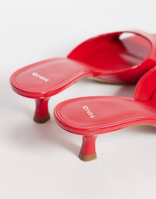  Mango heeled mules in red , 2 of 4