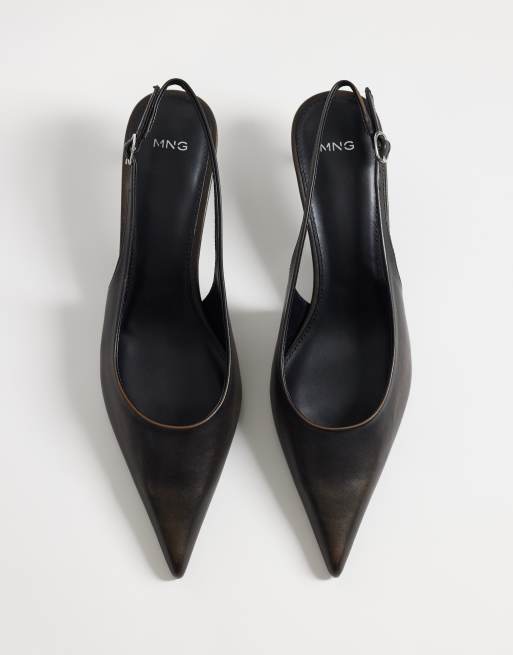Mango heeled slingback court in chocolate, 2 of 4