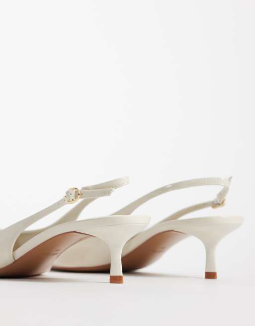 Mango heeled slingback pumps in ecru , 4 of 4