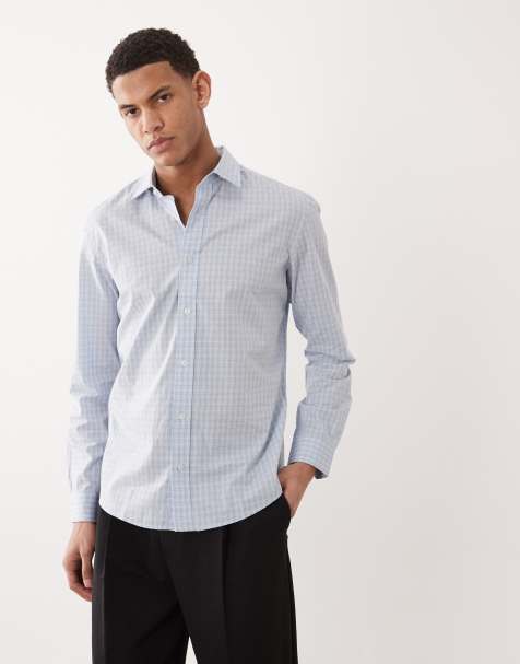 Mango – Hemd aus 100% Baumwolle in Blassblau mit Vichy-Karomuster - view 1