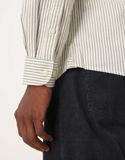 Mango – Hemd aus 100% Baumwolle mit khakifarbenen Streifen, 5 von 5