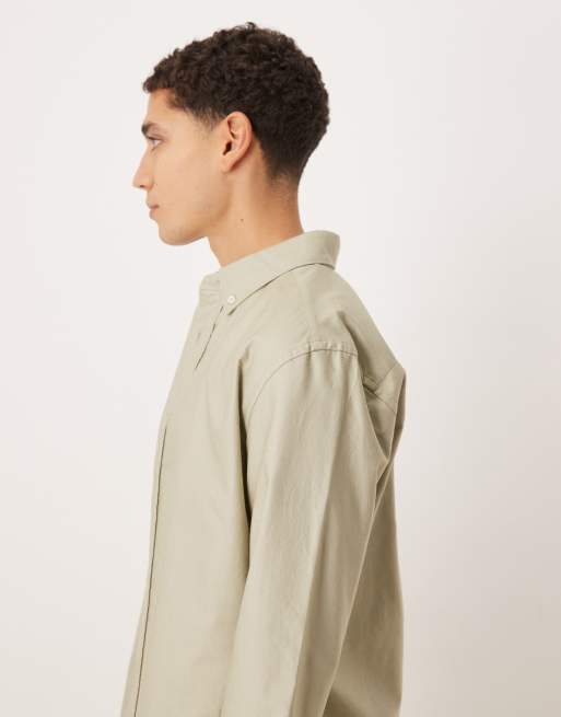 Mango – Hemd aus Baumwolle in hellem Khaki, 4 von 5