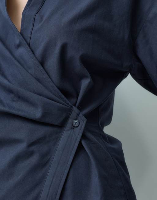 Mango Hemd mit Taillenband in Marineblau, 3 von 5